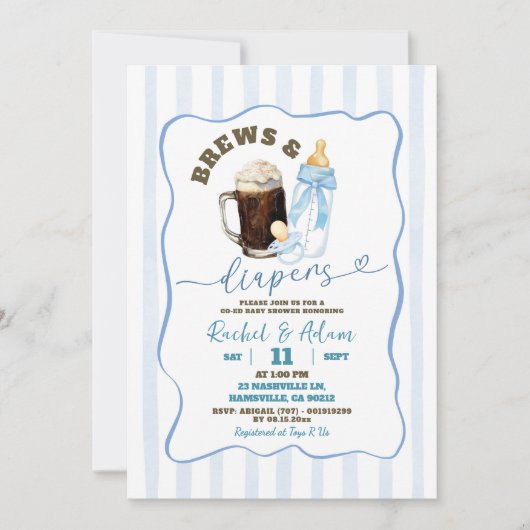 Blauw met de hand getekende 'Baby is op komst'- Jo Kaart (Voorkant)