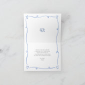 Blauw met de Hand Getekende Doodle Stijl Afstudere Bedankkaart (Binnen)