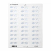 Blauw met de hand getekende hartenmonogram retoura etiket (Full Sheet)