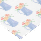 Blauw met de hand getrokken Bridal Bouquet Tafelkleed (Gekanteld)