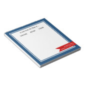 Blauw met de inscriptie "Van de mam van", geperson Notitieblok (Schuin)