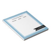 Blauw met de inscriptie "Van de mam van", geperson Notitieblok (Schuin)