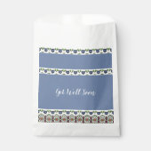 Blauw met decoratief patroon bedankzakje (Voorkant)