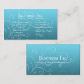 Blauw met decoratieve wervelkolom visitekaartje (Voorkant / Achterkant)