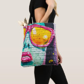 blauw met een vol hart tote bag (Dichtbij)
