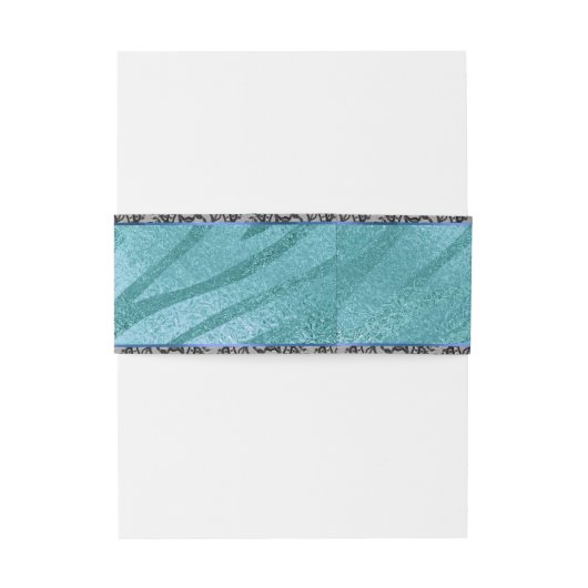 Blauw met Faux Black Lace Uitnodigingen Wikkel (Achterkant Voorbeeld)