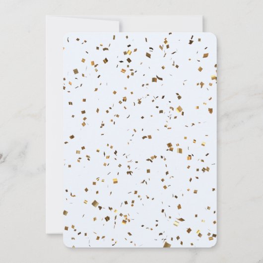 Blauw met Faux Gold Boy Confetti Virtual Shower Kaart (Achterkant)