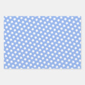 Blauw met flauw, wit sterpatroon inpakpapier vel (Voorkant 3)