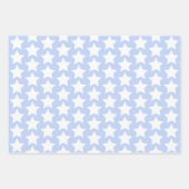 Blauw met flauw, wit sterpatroon inpakpapier vel (Voorkant)