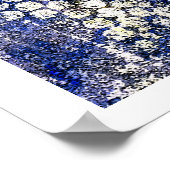 Blauw met geel en wit Stip - op Canvas Poster (Hoek)