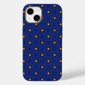 Blauw met gele kaleidoscoop Case-Mate iPhone case (Achterkant)