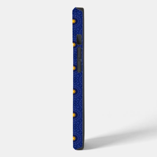 Blauw met gele kaleidoscoop Case-Mate iPhone case (Achterkant / Links)