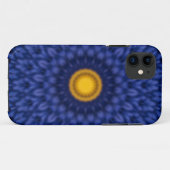 Blauw met gele kaleidoscoop Case-Mate iPhone case (Achterkant (horizontaal))