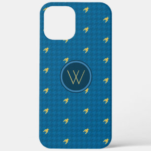 Blauw met Gold Accent Houndstooth Hoesje-Mate Hoes