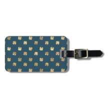 BLAUW MET  GOLD SHAMROCKS