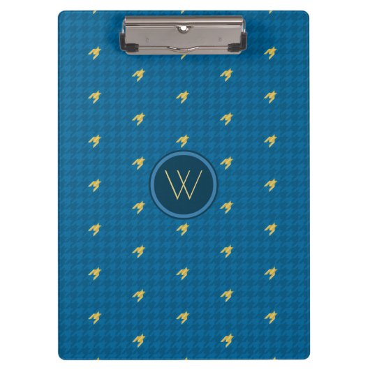 Blauw met gouden accent Houndstooth klembord (Voorkant)