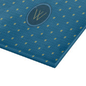 Blauw met gouden accent Houndstooth snijplank (Hoek)