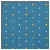 Blauw met gouden accent Houndstooth stof (Swatch)