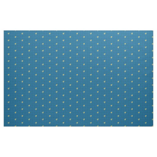 Blauw met gouden accent Houndstooth stof (Fat Quarter)