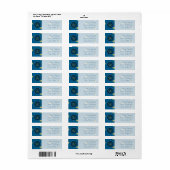 Blauw met gouden houndstooth retouradreslabel etiket (Full Sheet)