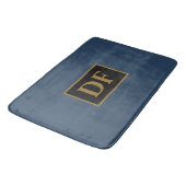 Blauw met gouden Initialen Bath Mat (Gekanteld)
