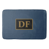 Blauw met gouden Initialen Bath Mat (Voorkant)