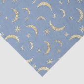 Blauw met gouden manen en zonnen tissuepapier (Detail)