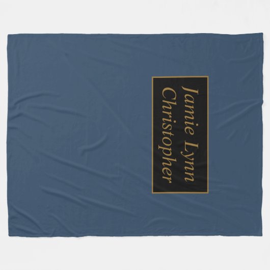 Blauw met gouden paren Names Fleece Blanket (Voorkant (Horizontaal))