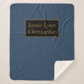 Blauw met gouden paren sherpa deken (Voorkant)