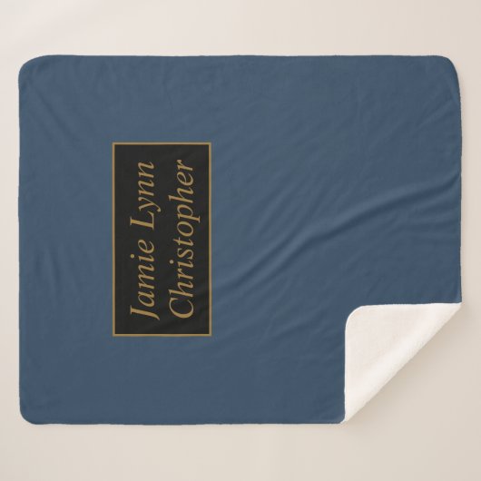 Blauw met gouden paren sherpa deken (Voorkant (horizontaal))