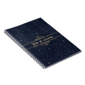 Blauw met gouden sterren Fancy Pagan Book of Shado Notitieboek (Rechterzijde)