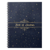 Blauw met gouden sterren Fancy Pagan Book of Shado Notitieboek (Voorkant)