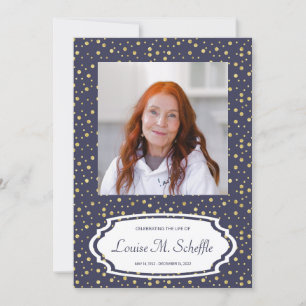 Blauw Met Gouden Stippen Viering van het Levensmon Kaart