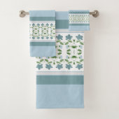 Blauw met grijs bad handdoek (Insitu)