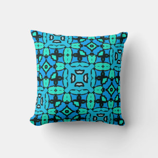 Blauw met Groene Poppen Sierkussen