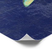 Blauw met haaienonderdruk poster (Hoek)