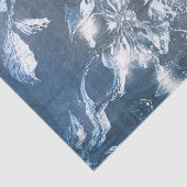  blauw met ingegraven Floral Motif Pattern Glitter Tissuepapier (Detail)