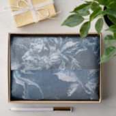  blauw met ingegraven Floral Motif Pattern Glitter Tissuepapier (Geschenk)