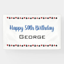 Blauw met Kaart Suits Casino Thema Birthday