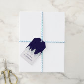 Blauw met kerst cadeaulabel (Met Touw)
