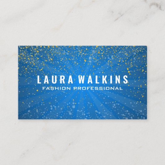 Blauw met licht gegoten | Goud Visitekaartje (Voorkant)