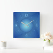 Blauw met lichtcirkelcentrum> Keukenklokken Vierkante Klok (Huis)