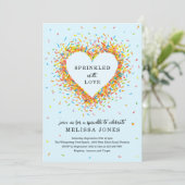 Blauw met Liefde Bestrooid Uitnodiging (Staand voorkant)