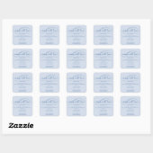 Blauw Met Liefde Gemaakt Script Ingredient Product Vierkante Sticker (Vel)