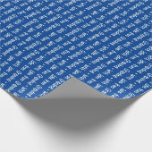 Blauw "met liefde" gepersonaliseerd speels schrijv cadeaupapier (Hoek)