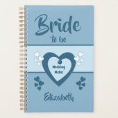 Blauw met liefde harten bruiloft planner (Voorkant)