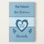 Blauw met liefde harten bruiloft planner (Achterkant)