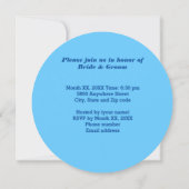 Blauw met Lijst Couple Diamonds Rehearsal Dinner Kaart (Achterkant)