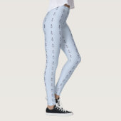 Blauw Met Marine Anker Ontwerp Leggings (Rechts)