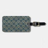 BLAUW MET MOOIE GOUDEN CELTISCHE KNOPEN BAGAGELABEL (Voorkant horizontaal)